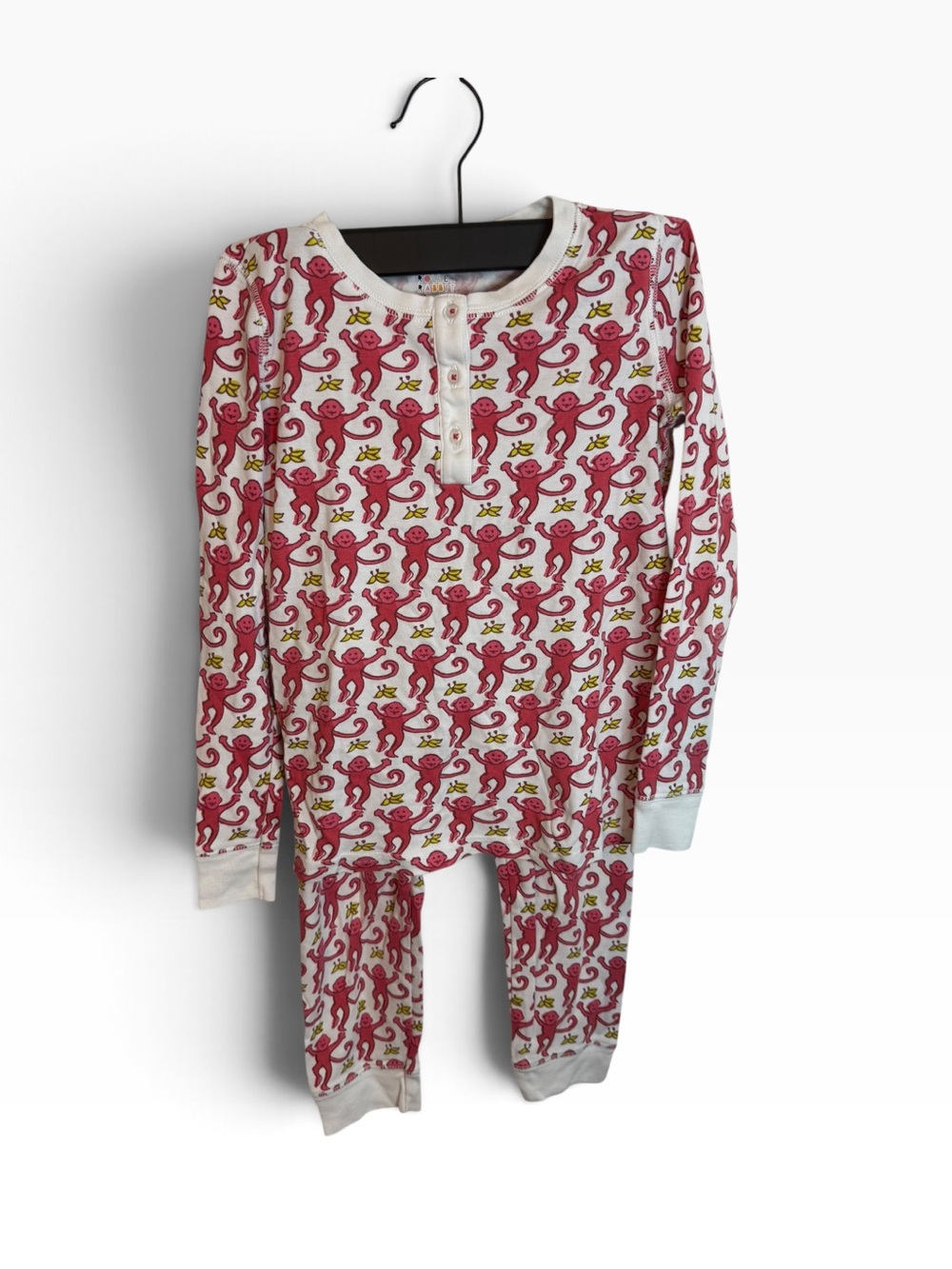 Roller Rabbit Kids Pink Monkey Pima Cotton Pajama Set